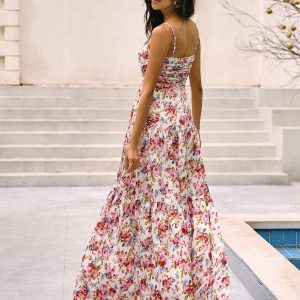 Romantic Floral Print Cami Dress for Y2K Aesthetic and Coquette Style Outfits