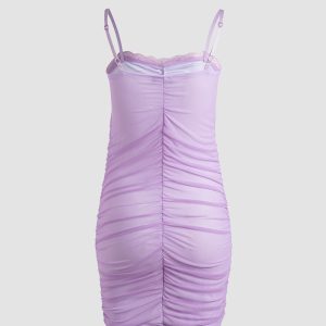 Romantique Nights Y2K Ruched Dress - Coquette Aesthetic for Effortless Elegance