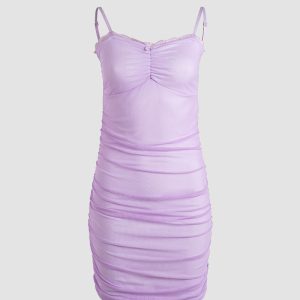 Romantique Nights Y2K Ruched Dress - Coquette Aesthetic for Effortless Elegance