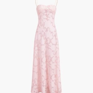 Rosalia Y2K Semi-Sheer Floral Mesh Long Dress for Coquette and Grunge Aesthetic Styles