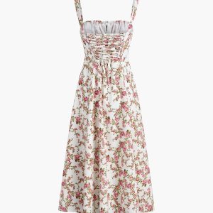 Rosebud Floral Midi Sundress - Y2K Aesthetic Dress for Coquette Style and Cute Outfits