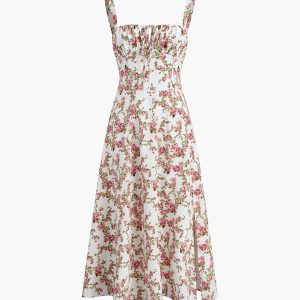 Rosebud Floral Midi Sundress - Y2K Aesthetic Dress for Coquette Style and Cute Outfits