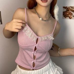 Rosey Y2K Crop Top - Cute Pastel Aesthetic for Coquette and Grunge Styles