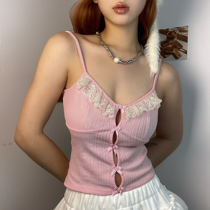 Rosey Y2K Crop Top - Cute Pastel Aesthetic for Coquette and Grunge Styles