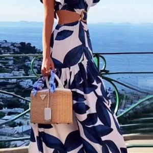 Ruffled Cap Sleeve Cutout Ring Linked Dress - Y2K Fashion Aesthetic for Trendy Outfits