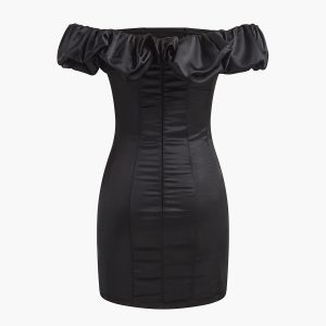 Ruffled Off-Shoulder Dress with Zipper - Y2K Fashion for Coquette Aesthetic Outfits