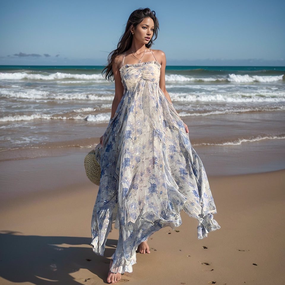 Sanya Seaside Elegant Fairy Dress - Y2K Fashion Inspired Vacation Outfit for Dreamy Getaways