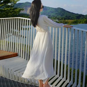 Sanya Y2K Aesthetic Chiffon Maxi Dress for Effortless Summer Elegance