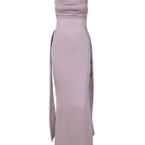 Satin Backless Cross Strap Ribbon Dress - Y2K Aesthetic Party Dress for Chic Nights