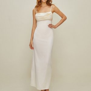 Satin Backless Long Dress - Elegant Y2K Aesthetic Evening Gown for Chic Occasions