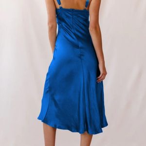 Satin Tie-Front Cutout Cami Dress - Y2K Aesthetic Fashion for Chic Outfits