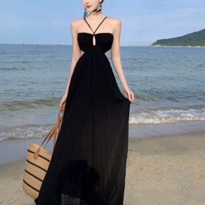 Seaside Holiday Y2K Aesthetic Slim Fit Sexy Sanya Photo Dress