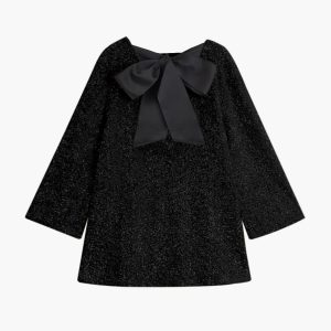 Sequined Velvet Bowknot Mini Dress - Y2K Aesthetic Party Dress for Chic Nights