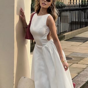 Serendipity Backless Midi Dress - Y2K Fashion Cutout Style for Aesthetic Outfits