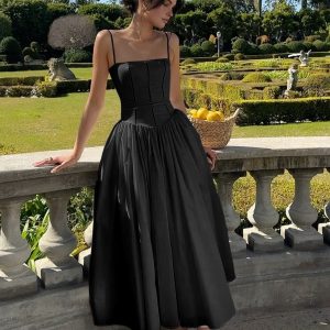 Serendipity Frenchy Flowy Long Dress - Y2K Aesthetic Boho Style for Effortless Elegance