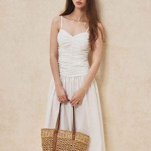 Serendipity Ruched Cami Long Dress - Y2K Aesthetic Maxi Dress for Effortless Style