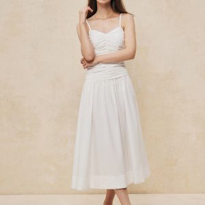 Serendipity Ruched Cami Long Dress - Y2K Aesthetic Maxi Dress for Effortless Style