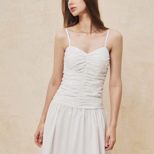 Serendipity Ruched Cami Long Dress - Y2K Aesthetic Maxi Dress for Effortless Style