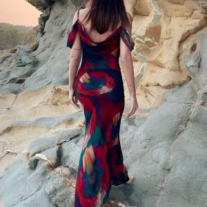 Sheer Floral Print Cami Dress - Y2K Aesthetic Maxi Dress for Boho and Coquette Styles