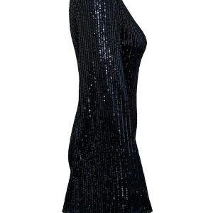 Shiny Sequin Bell Sleeve Dress - Trendy Casual Fashion for Y2K and Coquette Aesthetic