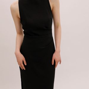 Silent Sea Boat Neck Midi Dress - Y2K Aesthetic Chic with Coquette Style Elegance