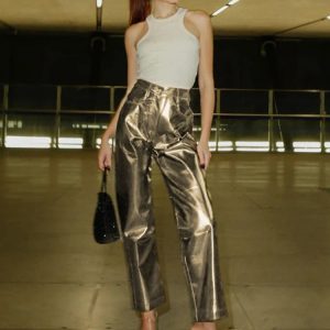 Silver Y2K High Waist Loose Wide Leg Pants for Women - Trendy Clubwear & Streetwear