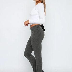 Slim High Waist Y2K Pants for Women - Sexy Bodycon Casual Sweatpants for Street Style