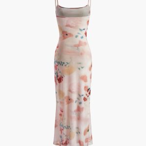 Slim Sexy Floral Print Y2K Dress - Trendy Coquette Aesthetic for Effortless Style