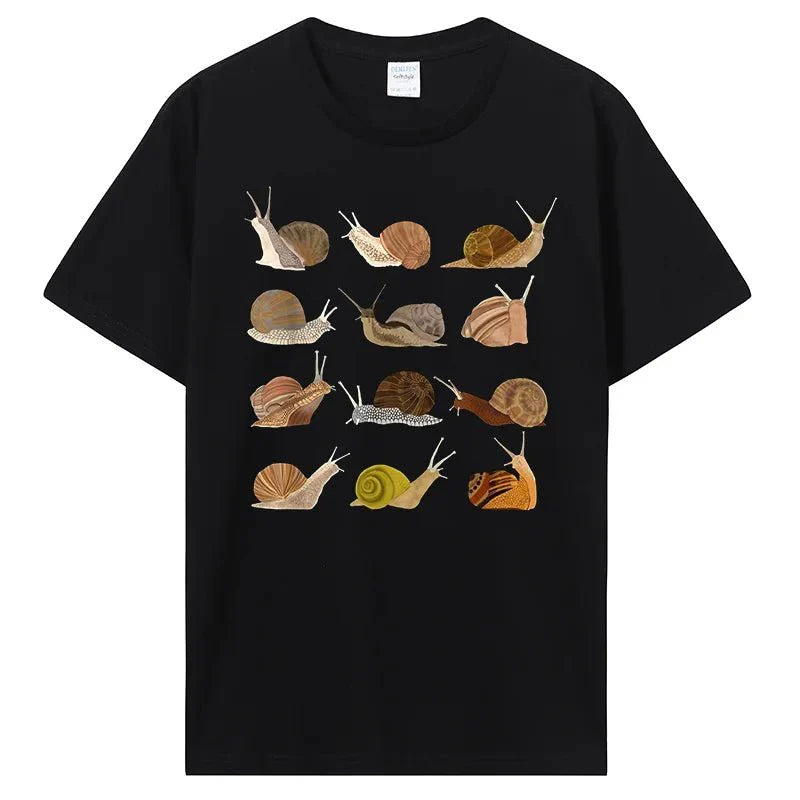 Snail Graphic Tee - Y2K Aesthetic Cotton T-Shirt for Trendy Summer Outfits