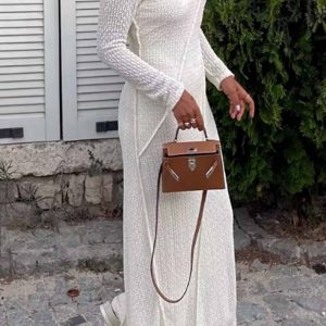 Solid Color Crew Neck Cutout Maxi Dress - Y2K Aesthetic Fashion for Effortless Style