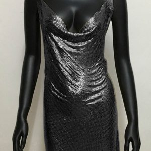 Sparkly Rhinestone Glitter Cami Dress for Y2K Fashion and Coquette Aesthetic Looks