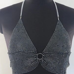 Sparkly Rhinestone Wrap V-Neck Vest Top - Backless Summer Y2K Tank for Trendy Streetwear