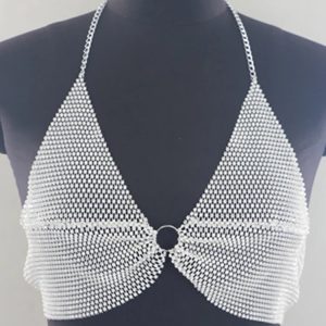 Sparkly Rhinestone Wrap V-Neck Vest Top - Backless Summer Y2K Tank for Trendy Streetwear