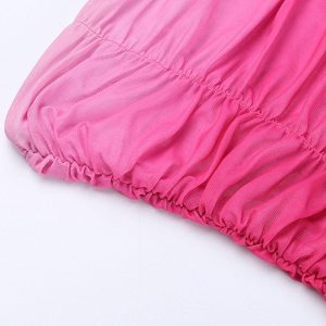 Spring Gradient Y2K Aesthetic Bandeau Dress for Cute and Comfy Outfits