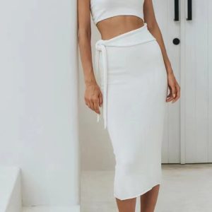 Strapless Cutout Slit Knit Dress - Y2K Aesthetic Fashion for Trendy Outfits