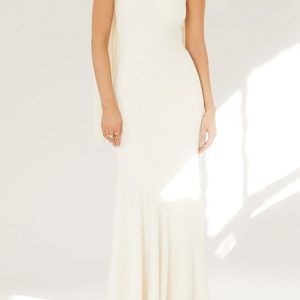 Strapless Fishtail Dress with Shawl - Elegant Y2K Aesthetic Evening Wear for Chic Occasions