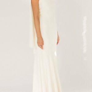 Strapless Fishtail Dress with Shawl - Elegant Y2K Aesthetic Evening Wear for Chic Occasions