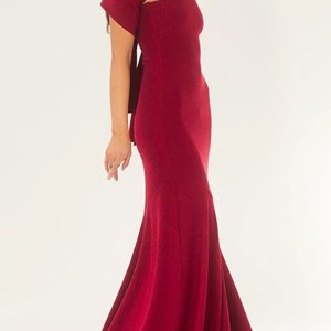 Strapless Fishtail Dress with Shawl - Elegant Y2K Aesthetic Evening Wear for Chic Occasions