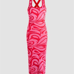 Strawberry Disco Dress: Y2K Aesthetic Party Dress with Cute Coquette Style and Retro Vibes