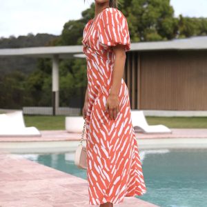 Stripe Pattern Cutout Maxi Dress - Y2K Aesthetic Fashion for Effortless Style