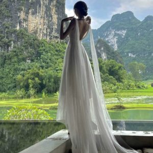 Summer Dali Erhai Photography Skirt - Elegant White Beach Dress for Fairy Aesthetic