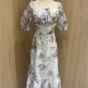 Summer Floral Print Midi Dress - Vintage French Style Casual Party Dress for Elegant Looks