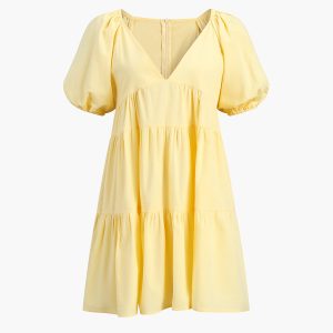 Sunshine Zippered Plunge Skater Dress - Y2K Aesthetic Cute Summer Outfit