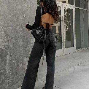 Tammy High Waist Boyfriend Jeans - Y2K Style Denim for Comfy, Aesthetic Outfits