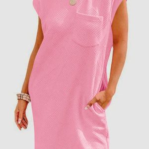 Textured Cap Sleeve Mini Dress - Y2K Aesthetic Cute Dress for Stylish Outfits