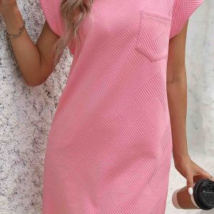 Textured Cap Sleeve Mini Dress - Y2K Aesthetic Cute Dress for Stylish Outfits