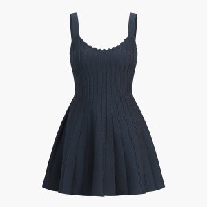 Textured Knit Short Sweater Dress - Cozy Y2K Style for Effortless Aesthetic Outfits