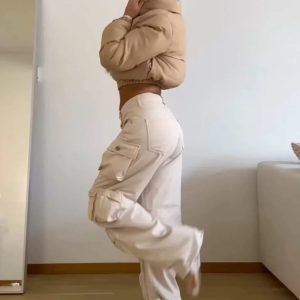 Trendy Loose High Waist Cargo Pants for Women - Stylish Baggy Streetwear Sweatpants