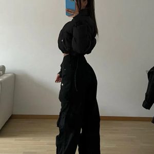 Trendy Loose High Waist Cargo Pants for Women - Stylish Baggy Streetwear Sweatpants