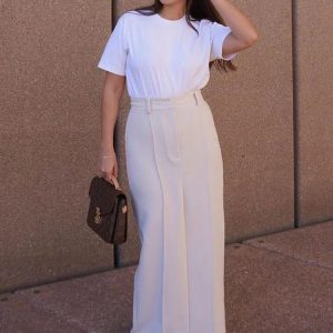 Trendy Pleated Split Maxi Skirt for Women - High Waist Casual Summer Street Style 2023